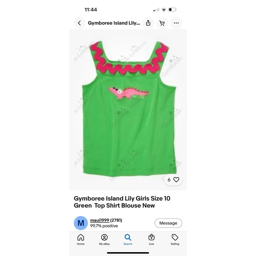 Gymboree Island Lily Girls Size 10 Green Top Shirt Blouse New